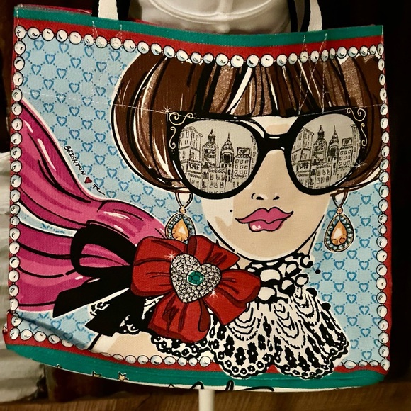 NWT-Brighton “SPARKLE and SHINE” Colorful Illustrated Tote Bag - Picture 2 of 9